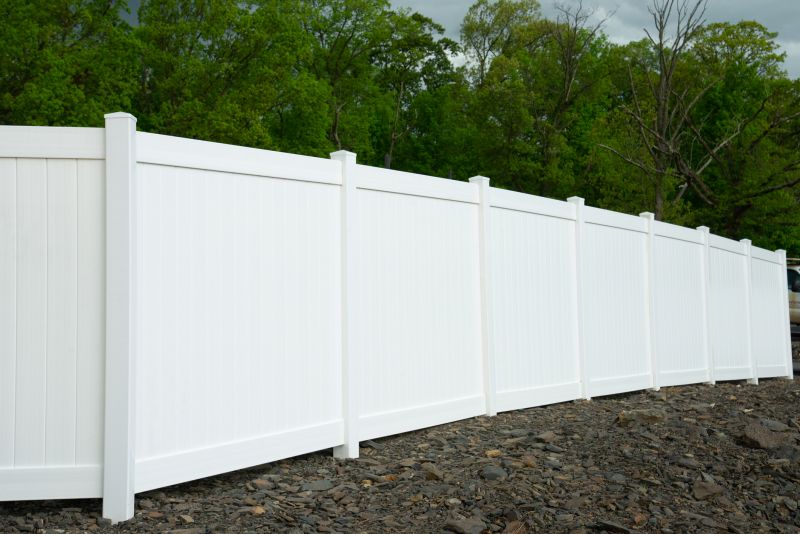 Tan Vinyl Fence Installation
